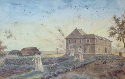 Gezin vertrekt voor een wandeling, Ile de la Reunion, c.1813 door Jean Joseph Patu de Rosemont